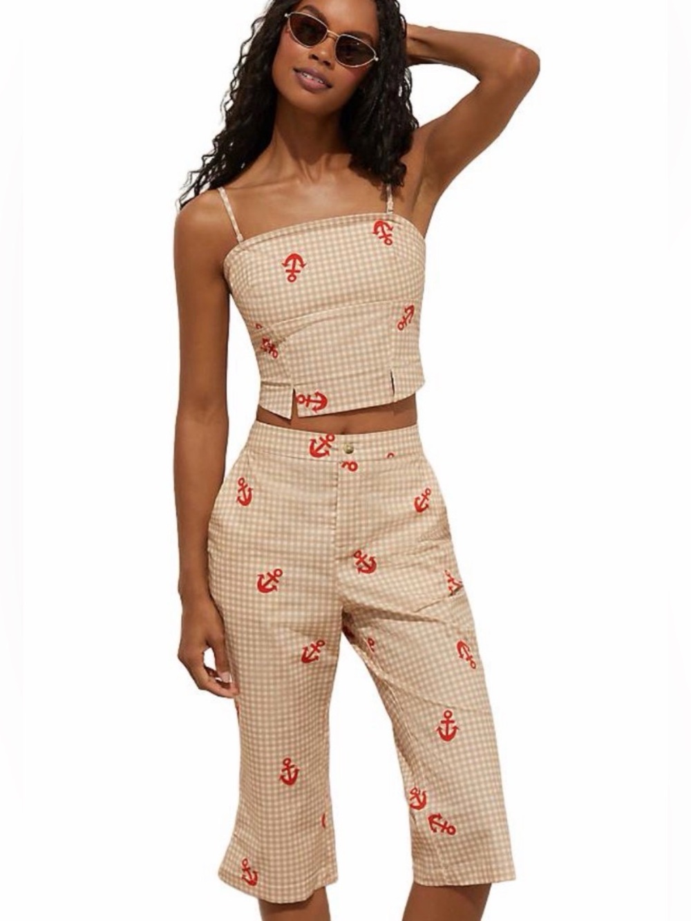 Anthropologie nautical Sailor Summer Set ~ tank top and cropped pants - Picture 7 of 8